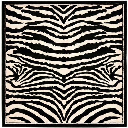 Safavieh Lyndhurst Collection LNH226A Black and White Square Area Rug, 6-Feet Square