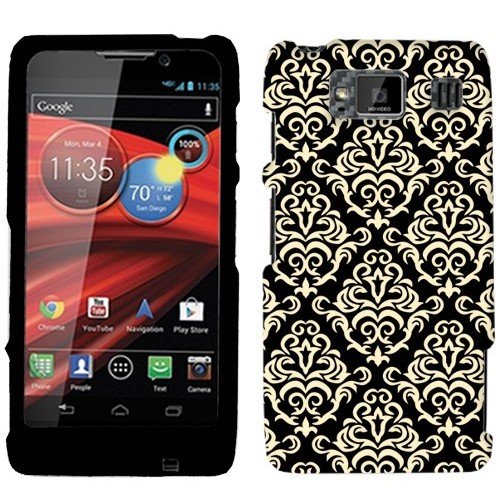 Motorola Droid Razr Maxx HD Case, Snap On Cover by Trek Beautiful Vintage on Black Firm Case