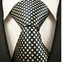 Navy Blue Yellow Mens Designer 100% Silk Tie