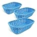 Colorbasket Hand Woven Waterproof Rectangular Basket, Dark Blue, Set of 3