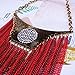 QIYUN.Z Funky Long Tassel Chain Bling Rhinestone Tribal Jewelry Necklace Earrings Set