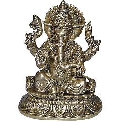 Collectible God Ganesha Brass Statue in Blessing Posture