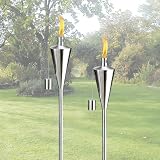 2er Set Edelstahl Gartenfackel