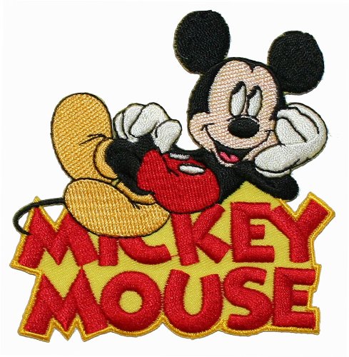 Walt Disney's Character Mickey Mouse W/ Logo Embroidered Iron On Applique Patch DS-93