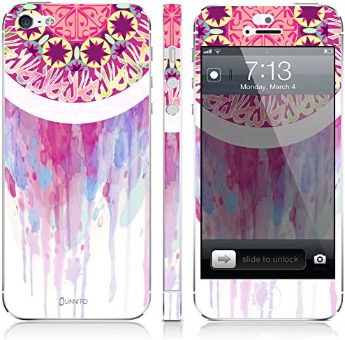 UnnitoTM iPhone 5 / 5S Skin [Full Body] *90 Day Warranty* Protective Vinyl Decal Cover [Custom] Wrap Sticker (Watercolor Dreamcatcher)