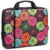 Icon 15.4-Inch Notebook Daisy Print Zippered Sleeve (Black)