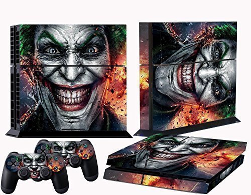 258stickers® Playstation 4 Console Skin & Remote Controllers Skin - The Joker Smile Clown Prince of Crime