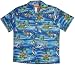 Pacific Dolphins Hawaiin Aloha Shirt, 2XL, ROYAL