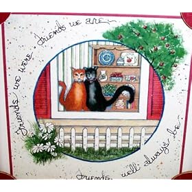 AbsorbaStone Friends We Were Friends We Are Friends We'll Always Be 4 Coaster Set Cats by AbsorbaStone