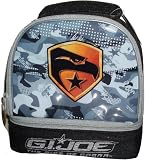 GI Joe Movie Series "The Rise of Cobra" Black Color Soft Insulated 2 Compartments Lunch Bag/Box with Eagle Head Image (Dimension : 8.5" x 8" x 4")