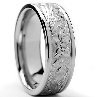 Wedding rings with floral design