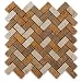 Mixed Travertine Tumbled Herringbone Mosaic Tile