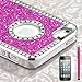 Pandamimi - Deluxe Rose Pink Diamond Rhinestone Glitter Bling Chrome Hard Case Cover for Apple iPhone 5 5G , Screen Protector and Stylus