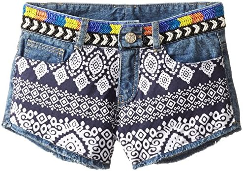 Flowers by Zoe Big Girls' Navajo Print Denim Short, Navy, Small