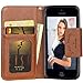 iPhone 5c Case,by HiLDA,Wallet Case,PU Leather Case,Credit Card Holder,Flip Cover Case[Brown] for iPhone 5C Only