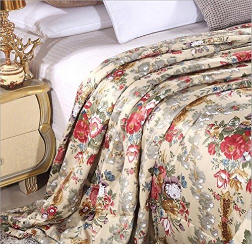 Elegant King Size 100% Pure Long Mulberry Silk Filled Comforter Quilt Duvet Doona Bedspread Coverlet Blanket for Summer
