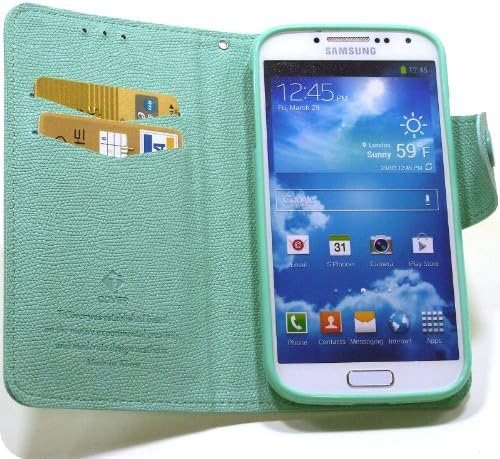 Herb PU Leather Magnetic Lock Diary Wallet Case For Samsung Galaxy Galaxy S4 I9500 I9505 (Mint)