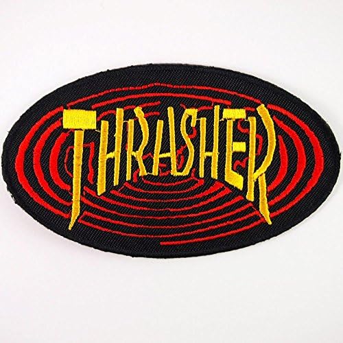 Thrasher Skate Goat Pentagram Iron on Sew on Skater Punk Embroidered Patch for Collection with Free Shipping By Botan