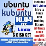 Ubuntu 10.04 LTS and Kubuntu 10.04 LTS, 6-disks DVD Set, Includes "Introduction to Linux" Video-DVD, Linux Training Library and Printed Quick Reference Card of Linux Commands, Contains Both 32-bit and 64-bit Versions, includes Complimentary Evaluation Exam