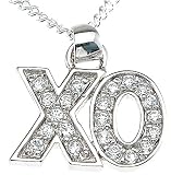 925 Sterling Silver CZ "XO" Pendant