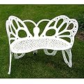 Butterfly Garden Bench - White