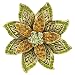 Jewelry : Green Gold Plated Flower Pin Brooch