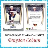 Upper Deck Atlanta Thrashers 2005-06 Braydon Coburn MVP Rookie Card