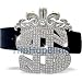 Fleur De Lis Dollar Sign Iced Out Silver Hip Hop Belt Buckle