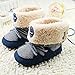 Weixinbuy Baby Girls Knit Soft Fur Winter Warm Snow Boots Crib Shoes