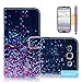Galaxy S3 Case, Tradekmk(TM) Latest Fashion Luxury PU Leather Folio Magnet Wallet Stand Case Cover [Purple Blue Bits and Pieces] Compatible with Samsung Galaxy S3 i9300-[+Stylus+Screen Protector+Cleaning Cloth]