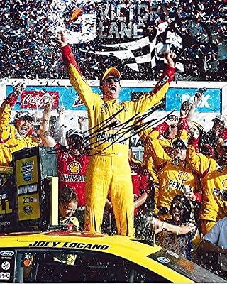 AUTOGRAPHED 2015 Joey Logano #22 Pennzoil Racing DAYTONA 500 WIN (Victory Lane) Signed 8X10 Picture NASCAR Glossy Photo with COA