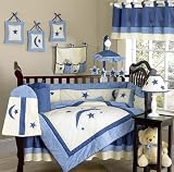 Stars and Moons 9 piece Baby Crib Bedding Set