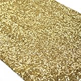 Koyal Sequin Table Runner, 13 by 108-Inch, Gold