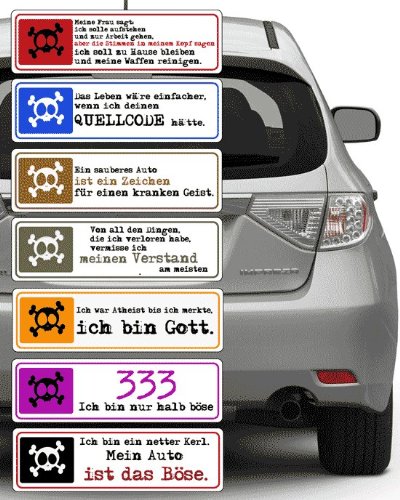 Produkt-Bild: COOLE SKULL SPR&Uuml;CHE SPRUECHE Auswahl von 1 aus VERSCHIEDENEN MOTIVEN Aufkleber Autoaufkleber