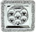 Large Square Passover Seder Plate - Silver plate