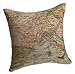 Decorbox Decorative 18 x 18 Inch Linen Cloth Pillow Cover Cushion Case, Map of the Mediterranean