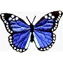 Beautiful Blue Monarch Butterfly - Embroidered Iron on or Sew On Patch