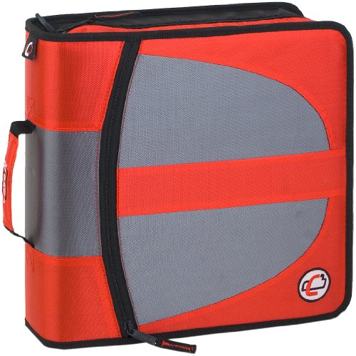 Case-It Locker Zipper Dual Binder, Two-in-One Binders with 1 1/2 Inch D-Rings, RED (LKR-DUAL-02 RED)