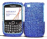 Sparkling Blue Full Diamond Snap on Protective Cover Bling Case for Blackberry Curve 8520 8530