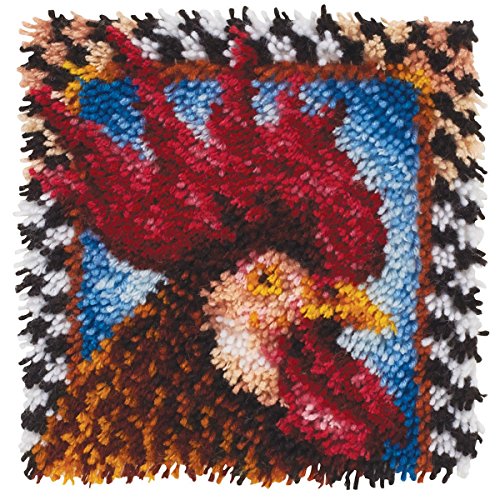 Spinrite Wonderart Latch Hook Kit, 12 by 12-Inch, Rooster