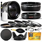 10 Piece Ultimate Lens Package For the Panasonic Lumix DMC-FZ5 DMC-FZ7 DMC-FZ8 Digital Camera Includes .43x High Definition II Wide Angle Panoramic Macro Fisheye Lens + 2.2x Extreme High Definition AF Telephoto Lens + Professional 5 Piece Filter Kit (UV, CPL, FL, ND4 and 10x Macro Lens) + Tube Adapter+ Flower Lens Hood + Deluxe Lens Cleaning Kit + LCD Screen Protectors + Mini Tripod + 47stphoto Microfiber Cloth + $50 Photo Print Gift Card!