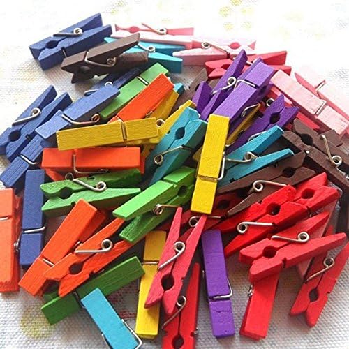 Wood Craft Spring Clothespins,Mini Colorful Home Portable Wooden Clothe Photo Paper Peg Clothespin Craft 50Pcs/lot Clips