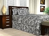Black/White Zebra Print Satin Fitted Sheet, Cal King