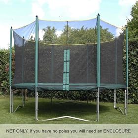 12ft Trampoline Net (for use with trampolines with 8 enclosure poles). Premium quality and highly durable.