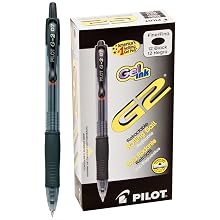 Pilot G2 Retractable Premium Gel Ink Roller Ball Pens, Fine Point, Black Ink, Dozen Box (31020)