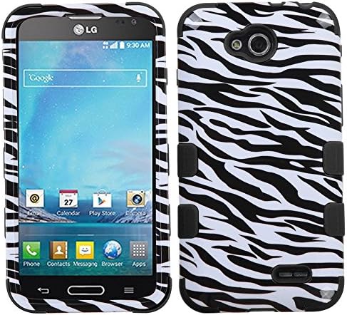 Hybrid Hard Soft Cover Protector Phone Case LG Optimus L90 + FREE PRIMO DESIGN CARTOON FOLDABLE TOTE BAG (BLACK ZEBRA SKIN)