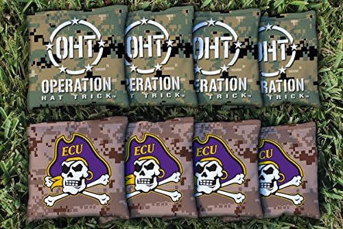 Operation Hat Trick East Carolina University ECU Pirates Replacement Cornhole Bag Set (corn-filled)