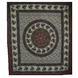 Produkt-Bild: Tagesdecke &Uuml;berwurf Baumwolldecke Paisley gr&uuml;ne K&ouml;nigselefanten Design gr&uuml;n/bordeaux 240 x 210 cm Bollywood Style