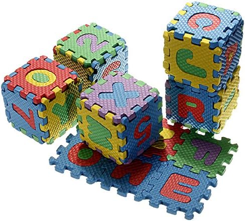 9Snail Baby Colorful EVA Foam Alphabet Letters Numbers Mat Jigsaw Puzzle - Small Piece Size