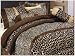 Safari Zebra 7 Pieces Brown Queen Comforter Set Bedding in a Bag